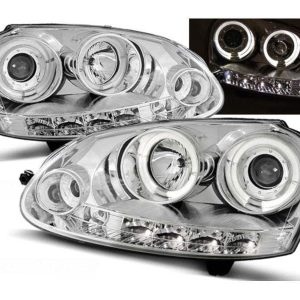 Angel Eyes koplampen Chrome geschikt voor VW Golf 5