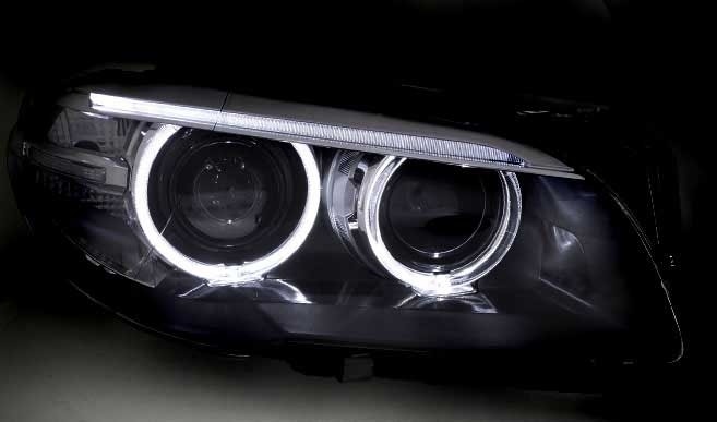 BMW F10/F11 2010 tot 07-13LED tube koplamp unit Zwart - Afbeelding 2