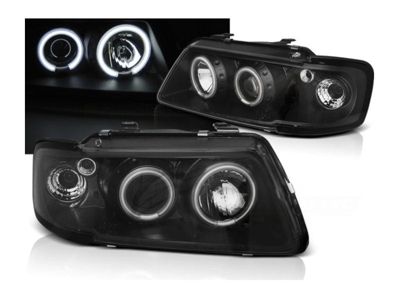CCFL Angel Eyes koplampen Black geschikt voor Audi A3 8L