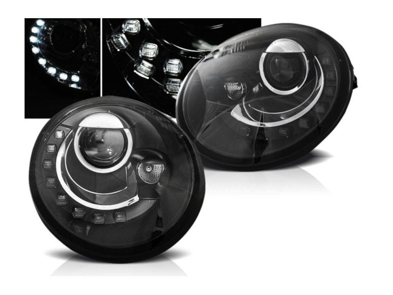 LED Dagrijverlichting koplampen Black geschikt voor VW New Beetle