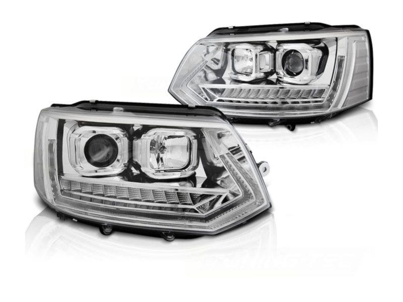 Dynamisch knipperlicht koplamp unit Chrome geschikt voor VW T5
