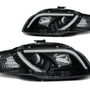 LED Tube DRL koplampen Black geschikt voor Audi A4 B7
