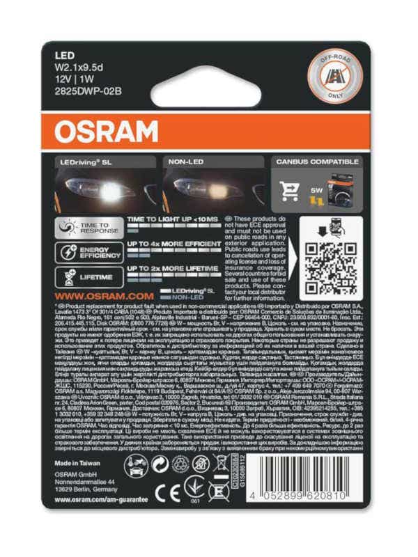Osram LEDriving SL W5W-T10 Wit w2.1x9.5d 2825DWP-02B - Afbeelding 3