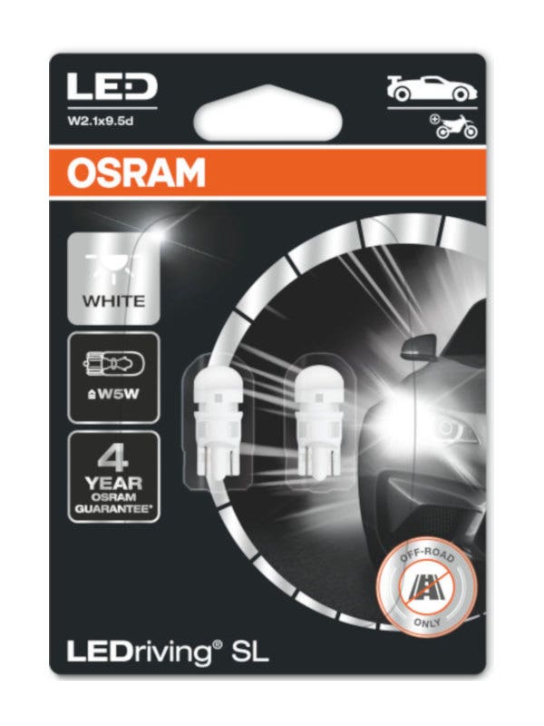 Osram LEDriving SL W5W-T10 Wit w2.1x9.5d 2825DWP-02B