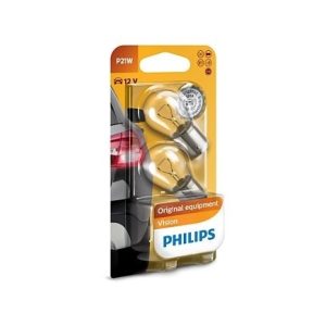 Philips Vision Ba15s/P21W 12498B2 set