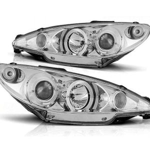 Angel Eyes Chrome koplampen geschikt voor Peugeot 206