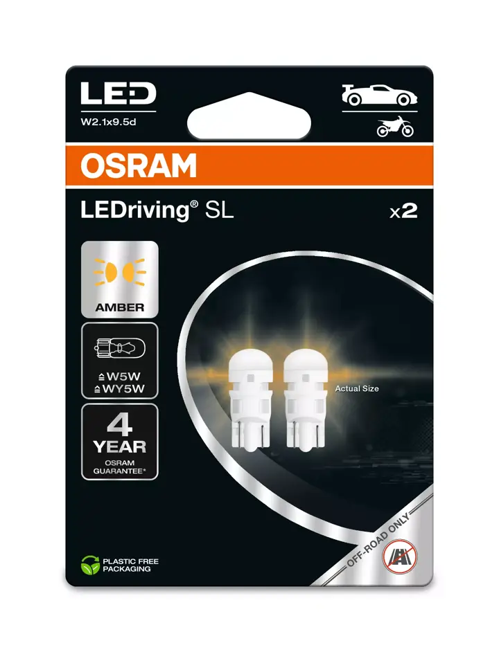 Osram LEDriving SL W5W-T10 Amber / Oranje 2827DYP set